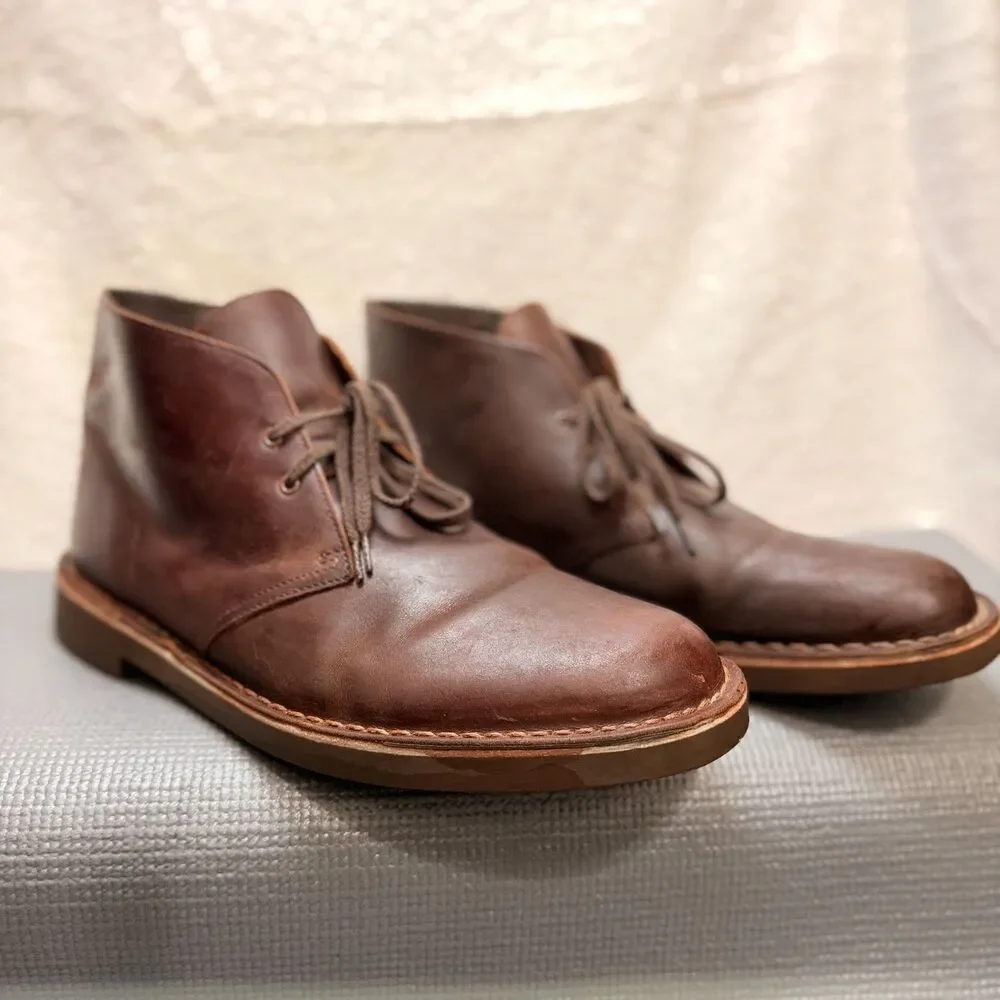 Clarks Brown Leather Desert Chukka‎ Boots Men’s Size 13 Lace Up Casual Shoes